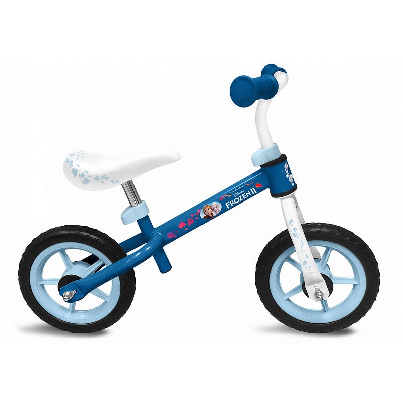 Foto van Disney loopfiets met 2 wielen loopfiets frozen 2 10 inch meisjes blauw/wit