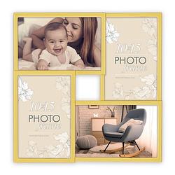 Foto van Multi fotolijst met metalen frame goud met 4 lijstjes geschikt voor een foto van 10 x 15 cm - fotolijsten