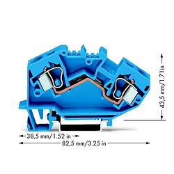 Foto van Wago 784-604 doorgangsklem 10 mm spanveer toewijzing: n blauw 25 stuk(s)