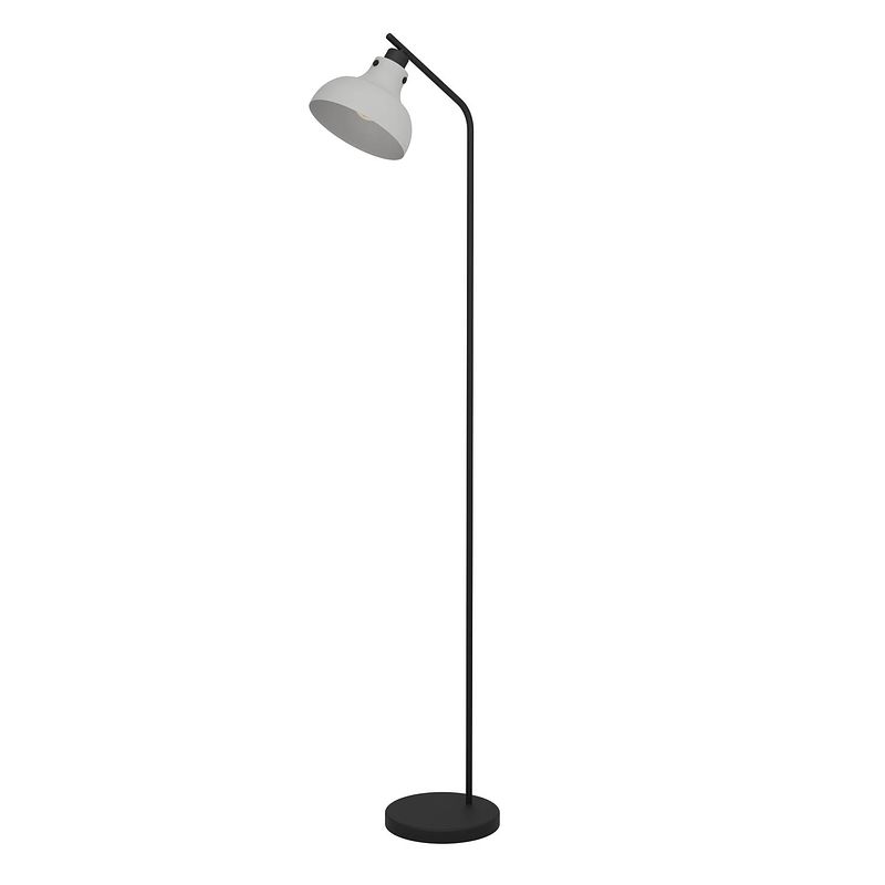 Foto van Eglo matlock vloerlamp - e27 - 158 cm - grijs/zwart - staal