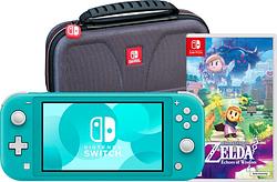 Foto van Nintendo switch lite turquoise + zelda: echoes of wisdom + bigben beschermtas