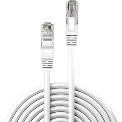 Foto van Lindy 48100 rj45 netwerkkabel, patchkabel cat 6 u/utp 30.00 m wit snagless 1 stuk(s)