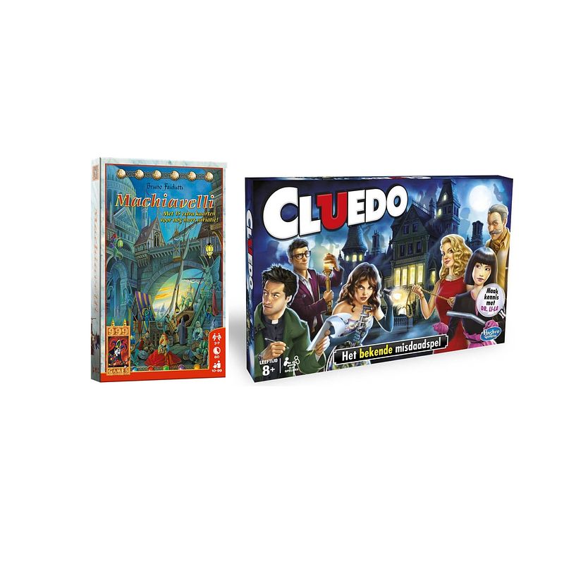 Foto van Spellenbundel - bordspel - 2 stuks - machiavelli & hasbro cluedo