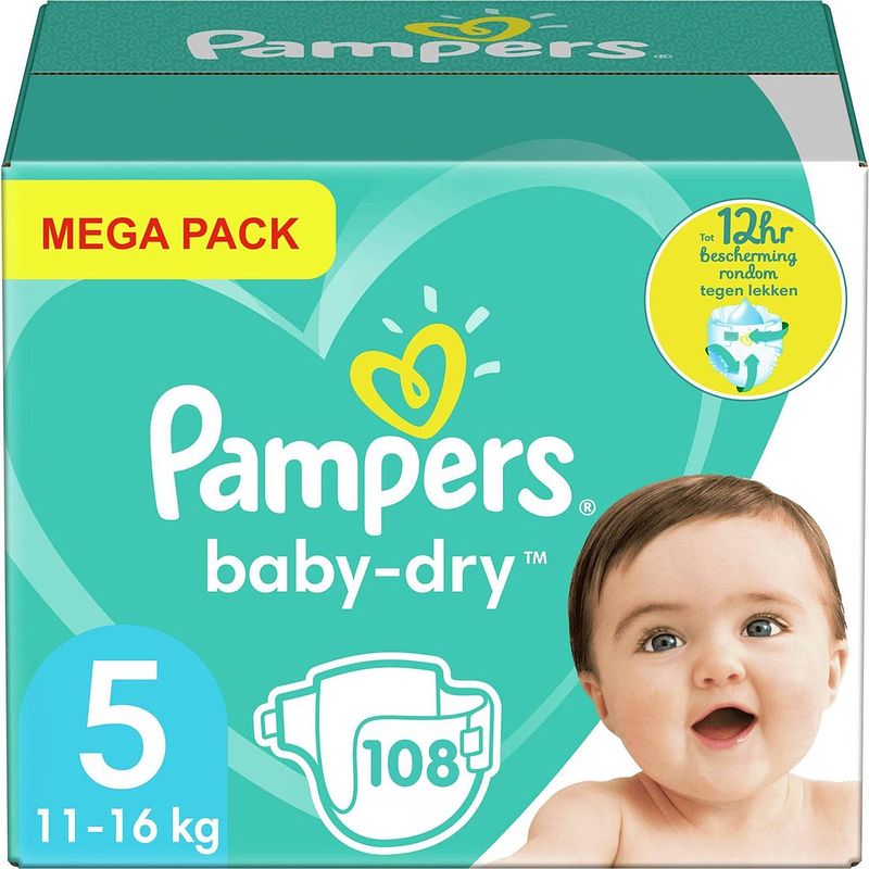 Foto van Pampers - baby dry - maat 5 - mega pack - 108 luiers