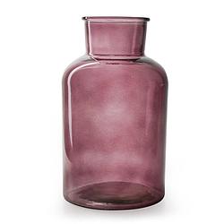 Foto van Bloemenvaas - aubergine/transparant glas - h30 x d18 cm - vazen