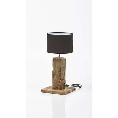 Foto van Hsm collection tafellamp idas rond - bruin - 50x25x25 cm - leen bakker