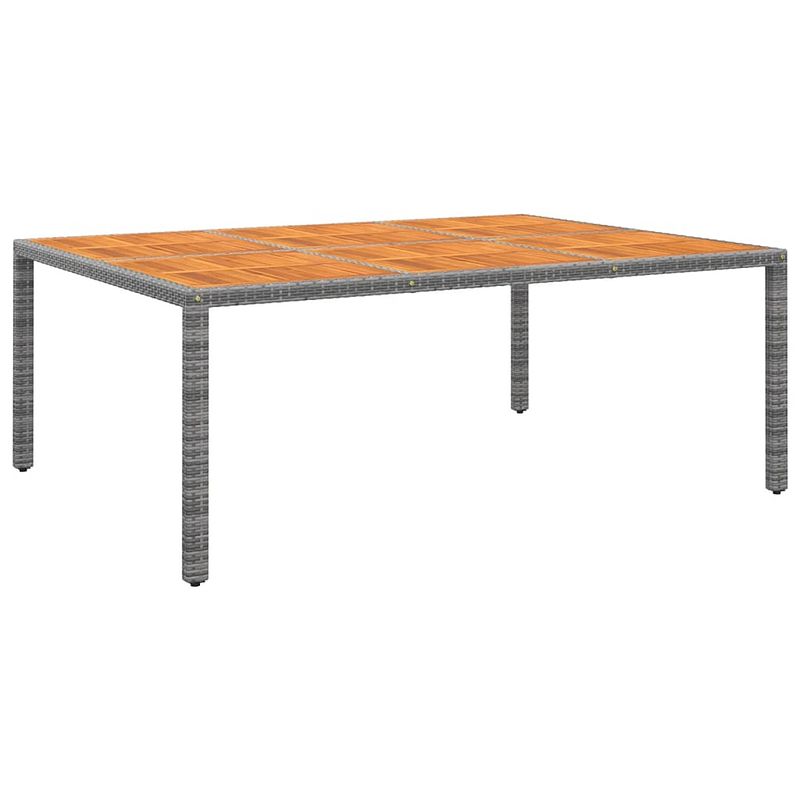 Foto van Vidaxl tuintafel 200x150x75 cm acaciahout en poly rattan grijs