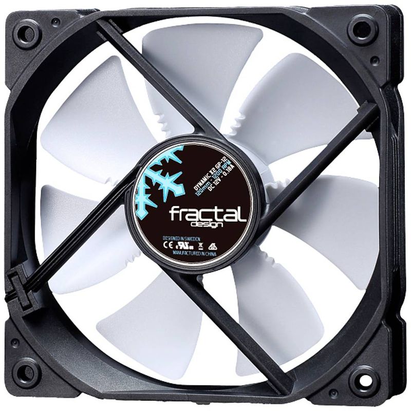 Foto van Fractal design dynamic x2 gp-12 pwm pc-ventilator zwart, wit (b x h x d) 120 x 120 x 25 mm