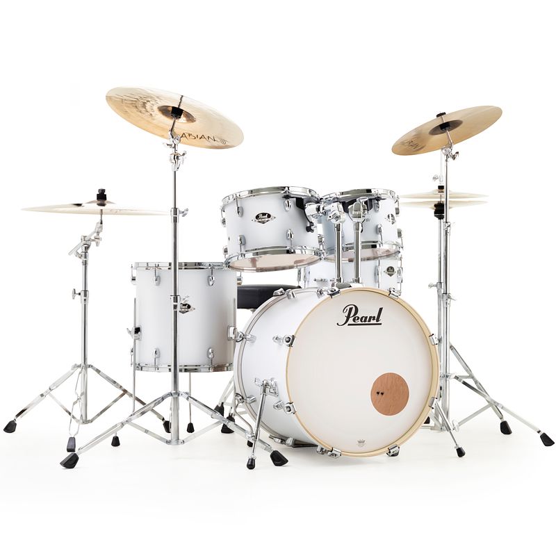 Foto van Pearl exx725sbr/c735 export matte white 5-delig drumstel