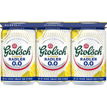 Foto van Grolsch 0.0% radler citroen blikken 6 x 330ml bij jumbo