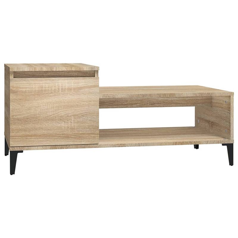 Foto van The living store salontafel sonoma eiken - bewerkt hout - 100 x 50 x 45 cm - duurzaam materiaal