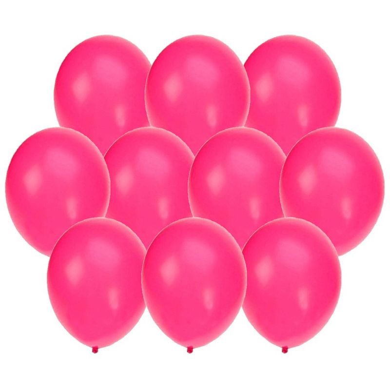 Foto van 30x stuks neon roze party ballonnen 27 cm - ballonnen