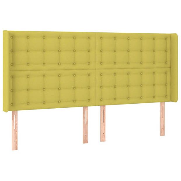 Foto van Vidaxl hoofdbord met randen 163x16x118/128 cm stof groen