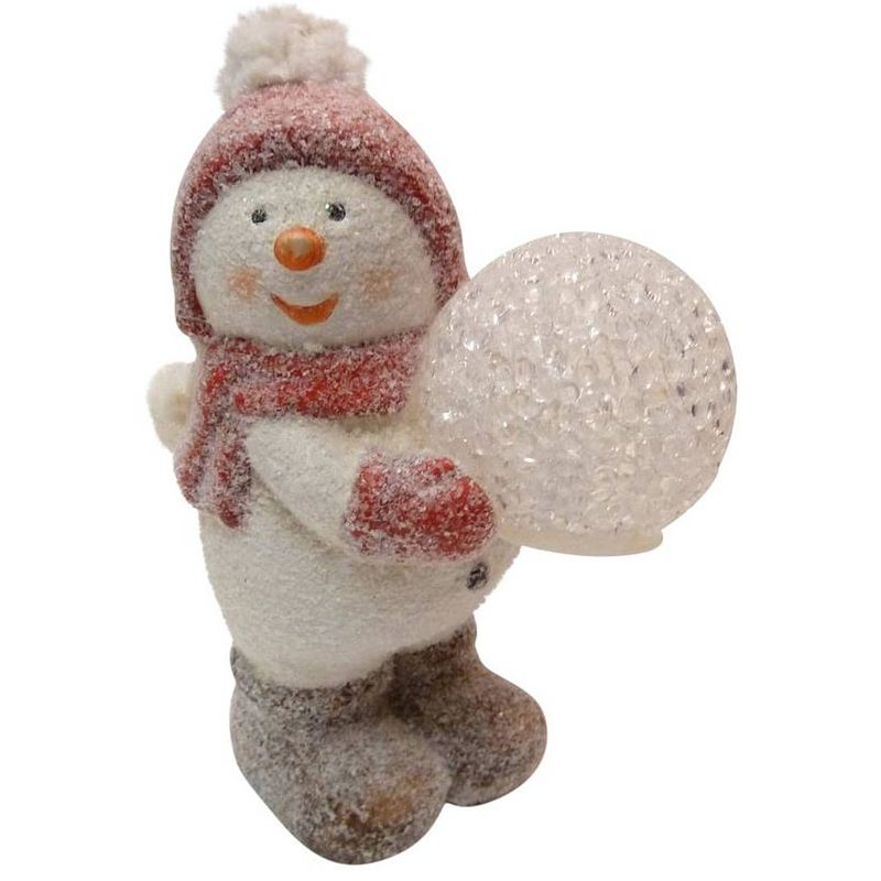 Foto van Peha kerstfiguur sneeuwman led 16 x 11 cm rood/wit