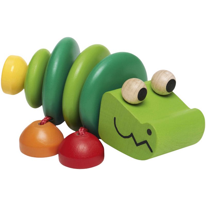 Foto van Selecta spielzeug speelfiguur klapper kroko junior 10 cm hout groen