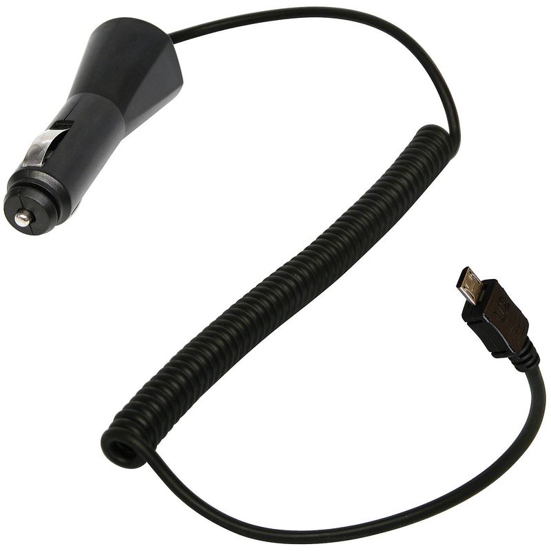 Foto van Carpoint autolader micro usb 12/24 volt 120 cm zwart