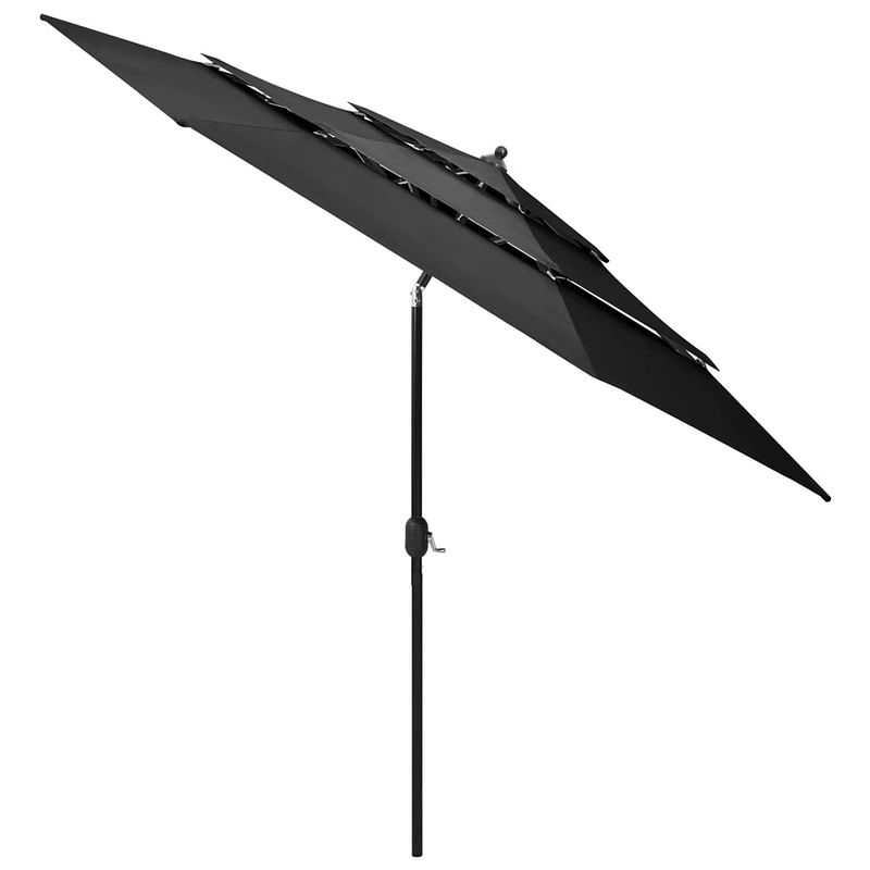 Foto van The living store parasol 3-laags antraciet polyester - gepoedercoat aluminium 300x243 cm - bescherming tegen