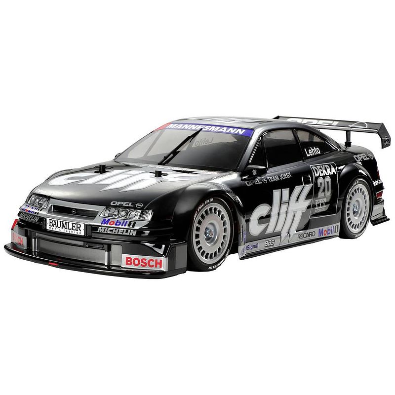 Foto van Tamiya opel calibra v6 cliff zwart brushless 1:10 rc auto elektro racewagen 4wd bouwpakket