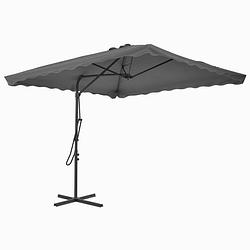 Foto van The living store parasol vierkant antraciet 250x250x230 cm - uv-beschermend - stabiel - eenvoudig te monteren