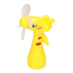 Foto van Gele waterspray ventilator giraffe 15 cm voor kinderen - zomer ventilator met waterverstuiver voor extra verkoeling