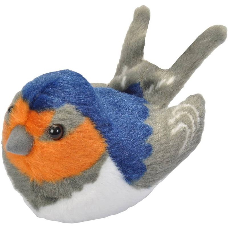 Foto van Wild republic knuffel boerenzwaluw 15 cm pluche grijs/blauw