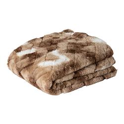 Foto van Ptmd geraldine brown artificial fur plaid rectangle s