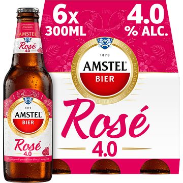 Foto van Amstel rose bier fles 6x300ml bij jumbo