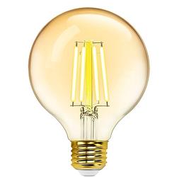 Foto van Led lamp - smart led - aigi rixona - bulb g95 - 6w - e27 fitting - slimme led - wifi led + bluetooth - aanpasbare kleur