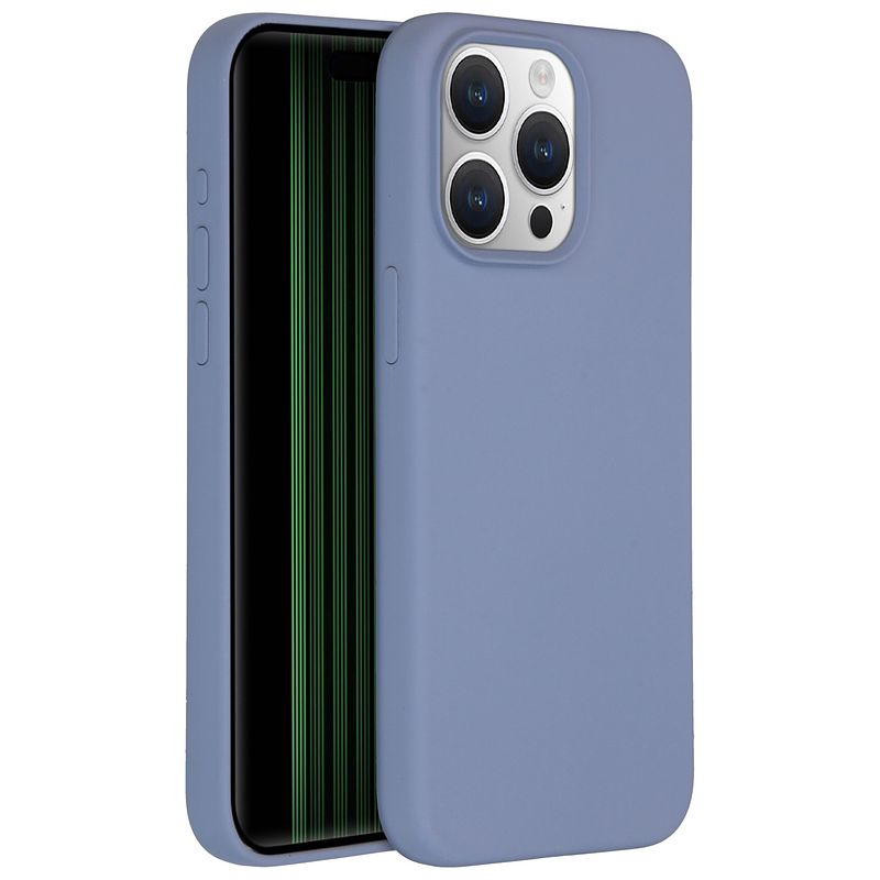 Foto van Accezz liquid silicone backcover iphone 15 pro max telefoonhoesje grijs