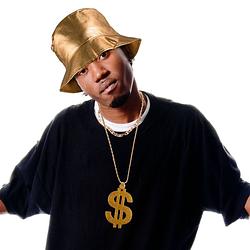 Foto van Funny fashion bekende rapper cool dogg verkleedset - dollar ketting/pet goud - voor volwassenen - verkleedattributen