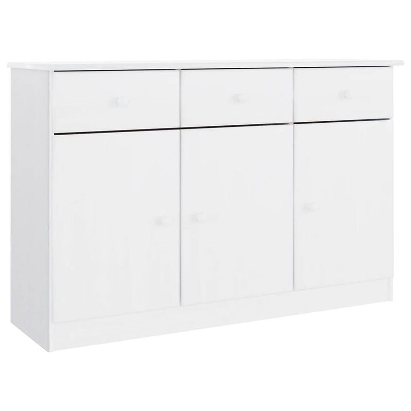 Foto van Vidaxl dressoir alta 112x35x73 cm massief grenenhout wit