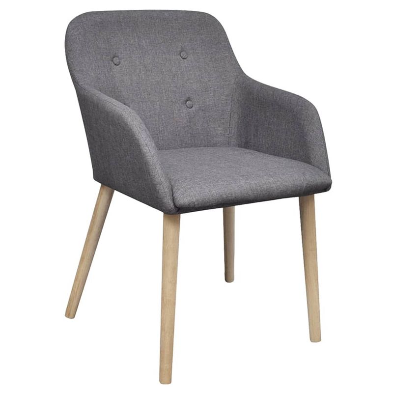 Foto van The living store eetkamerstoelen - set van 4 - donkergrijs - 52x57x76.5 cm