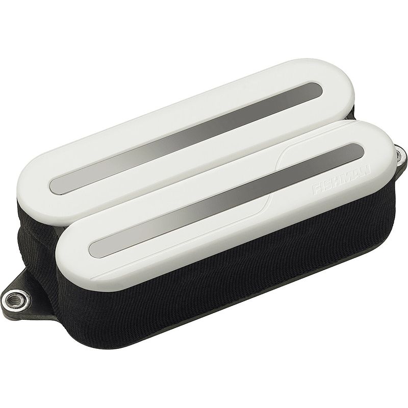 Foto van Fishman prf-mo6-cwb fluence open core modern humbucker ceramic 6-string white / black nickel rails actief gitaarelement