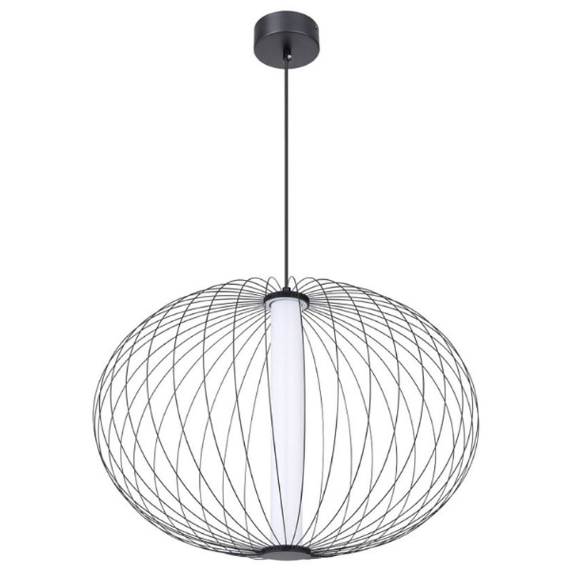 Foto van Industriële hanglamp moruri - l:74cm - led - metaal - zwart