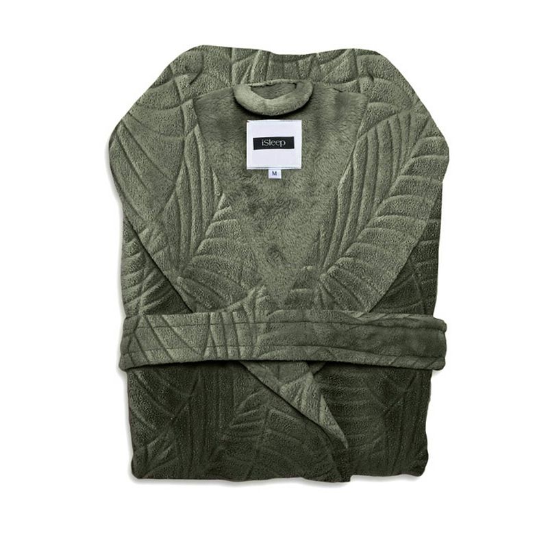 Foto van Isleep badjas leaf - olive groen - l