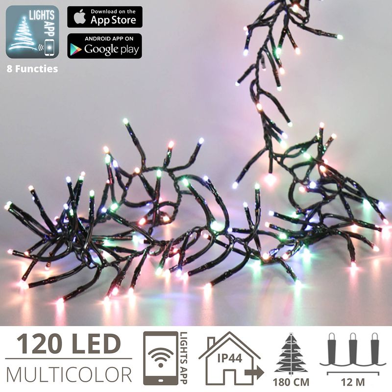Foto van Kerstverlichting - kerstboomverlichting - kerstversiering - kerst - 120 led's - 12 meter - multicolor - smartphone -...