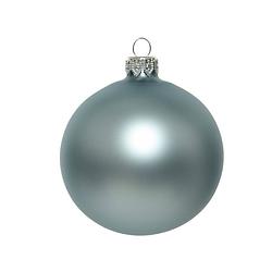 Foto van Kerstbal glas d6 cm mistig blauw 6st kerst