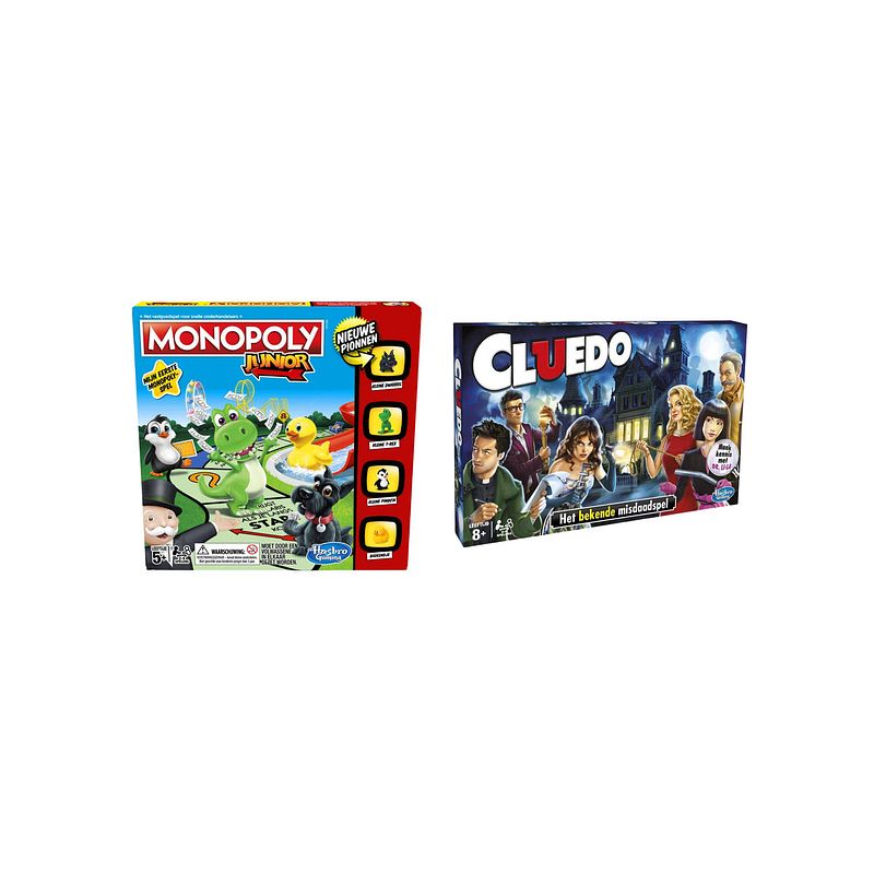 Foto van Spellenbundel - bordspel - 2 stuks - monopoly junior & cluedo