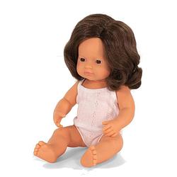 Foto van Miniland babypop meisje met vanillegeur 38 cm brunette