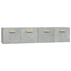 Foto van The living store wandkast - betongrijs - 80 x 35 x 36.5 cm - bewerkt hout