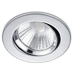 Foto van Led spot - inbouwspot - trion paniro - rond 5w - dimbaar - warm wit 3000k - mat chroom - aluminium - ø80mm