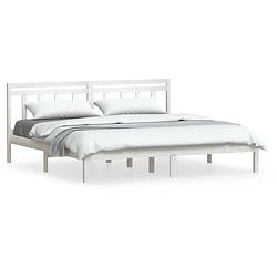 Foto van The living store bedframe - grenenhout - 180 x 200 cm - wit