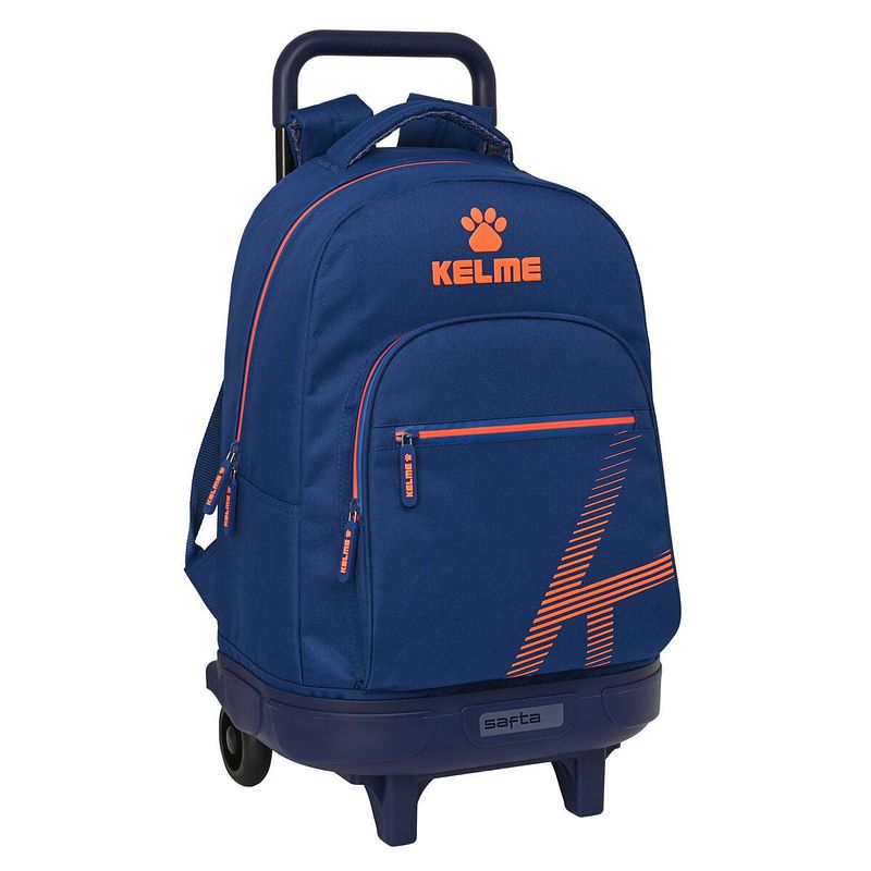 Foto van Schoolrugzak met wielen kelme navy blue oranje marineblauw (33 x 45 x 22 cm)