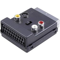 Foto van Speaka professional sp-7870356 scart / cinch / s-video y-adapter [1x scart-stekker - 3x cinch-koppeling, scart-bus, s-video bus] zwart met omschakelaar