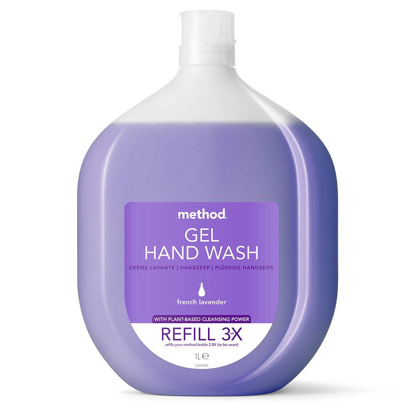 Foto van Method - navulling handzeep - lavendel - voordeelverpakking 4 x 1l