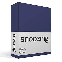 Foto van Snoozing - flanel - laken - eenpersoons - 150x260 - navy