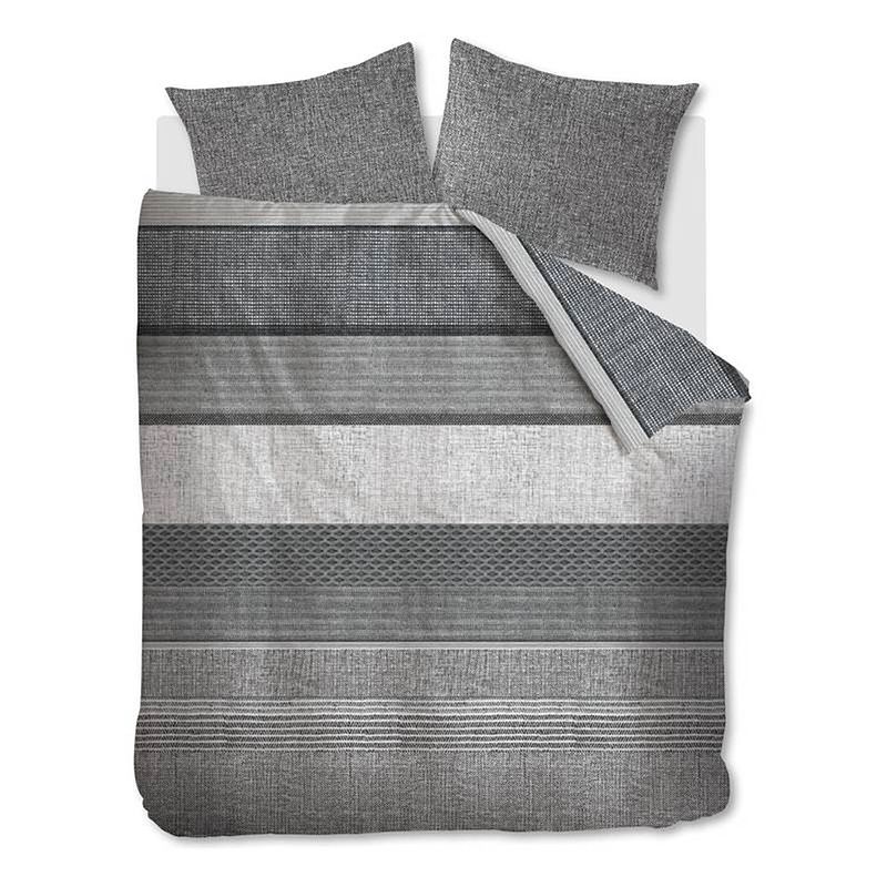 Foto van Beddinghouse dylano flanel dekbedovertrek - lits-jumeaux (260x200/220 cm + 2 slopen) - flanel - grey