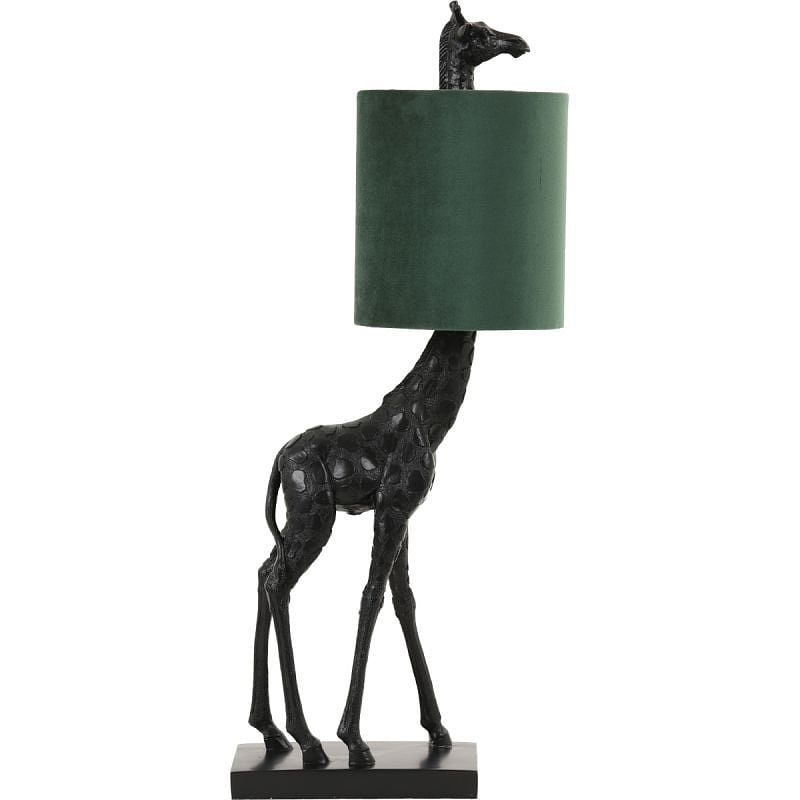 Foto van Tafellamp giraffe zwart/groen