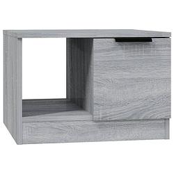 Foto van Vidaxl salontafel 50x50x36 cm bewerkt hout grijs sonoma eikenkleurig