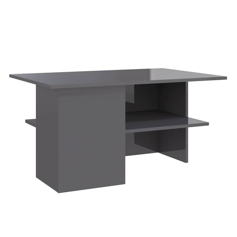 Foto van Vidaxl salontafel 90x60x46,5 cm spaanplaat hoogglans grijs